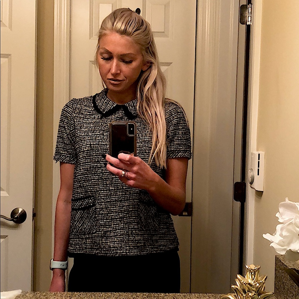 Anthro Collared Blouse, Button In Back - image 1